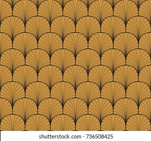 Vintage Art Deco Seamless Pattern. Geometric decorative with circles texture. Retro background.