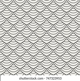 Vintage Art Deco Seamless Pattern. Geometric shell decorative texture. 