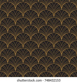 Vintage Art Deco Seamless Pattern. Geometric decorative with circles texture. Retro background.