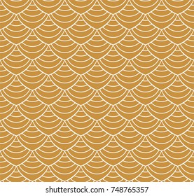 Vintage Art Deco Seamless Pattern. Geometric shell decorative texture. 