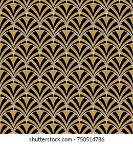 Vintage Art Deco Seamless Pattern. Geometric decorative with circles texture. Retro background.