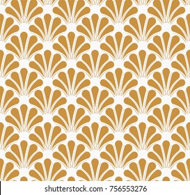 Vintage Art Deco Seamless Pattern. Geometric decorative with circles texture. Retro Sea Shell background.