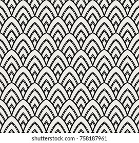 Vintage Art Deco Seamless Pattern. Geometric decorative with circles texture. Retro background.