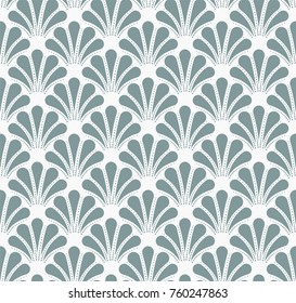 Vintage Art Deco Seamless Pattern. Geometric decorative with circles texture. Retro Sea Shell background.