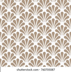 Vintage Art Deco Seamless Pattern. Geometric decorative with circles texture. Retro Sea Shell background.