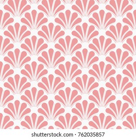 Vintage Art Deco Seamless Pattern. Geometric decorative with circles texture. Retro Sea Shell background.