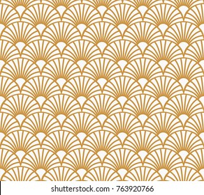 Vintage Art Deco Seamless Pattern. Geometric decorative texture. Vector floral background.