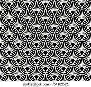 Vintage Art Deco Seamless Pattern. Geometric decorative texture. Vector floral background.