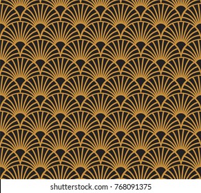 Vintage Art Deco Seamless Pattern. Geometric decorative texture. Vector floral background.