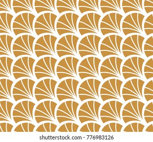 Vintage Art Deco Seamless Pattern. Geometric decorative texture. Vector shell background.