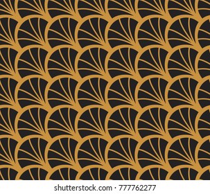 Vintage Art Deco Seamless Pattern. Geometric decorative texture. Vector shell background.