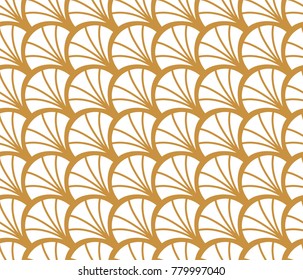 Vintage Art Deco Seamless Pattern. Geometric decorative texture. Vector shell background.