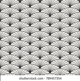 Vintage Art Deco Seamless Pattern. Geometric decorative texture. Vector floral background.