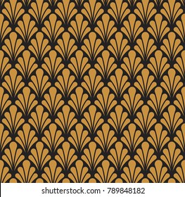 Vintage Art Deco Nahtlose Muster. Geometrische Zierstruktur.Vektorillustration, floraler Hintergrund.