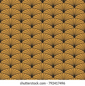 Vintage Art Deco Seamless Pattern. Geometric decorative texture. Vector floral background.