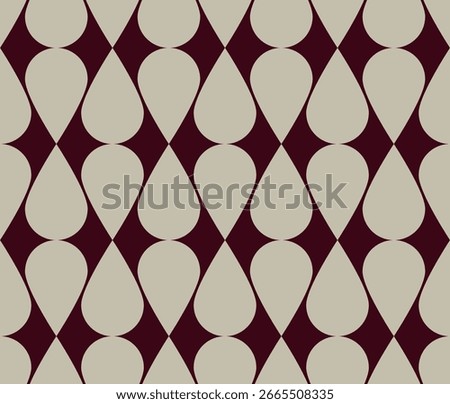 Vintage Art Deco Seamless Pattern. Geometric decorative with beige and burgundy elements. Retro background. Wallpaper. Paper, print, textile