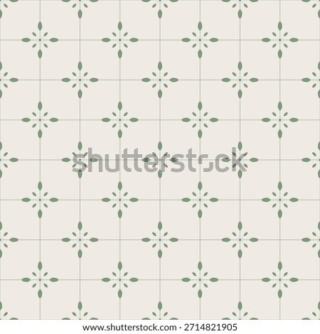 Vintage Art Deco Seamless Pattern. Geometric decorative with white and green elements. Retro background. Wallpaper. Paper, print, textile