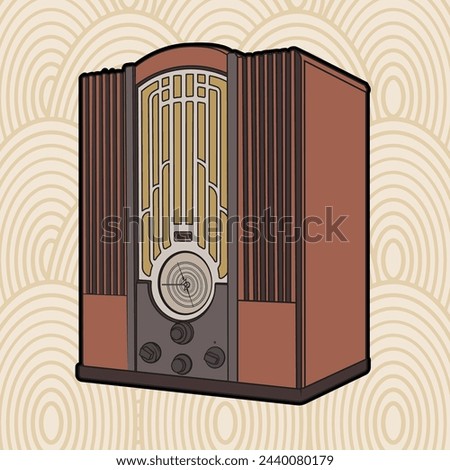Vintage Art Deco Table Top Radio