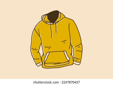 Vintage art illustration design of the hoodie