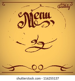 vintage art menu. vector calligraphy