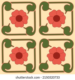 Vintage Art Nouveau seamless vector pattern