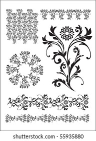 Vintage art ornament collection, vector design.