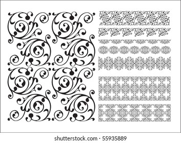 Vintage art ornament collection, vector design.