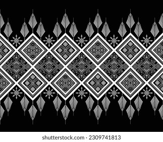 Vintage art pattern detail and texture design local Thai North-East ethnic old fashion. fabric, silk, red, colorful, vector, illustration, reconstruction, ancient, details, ikat, textures, detail.