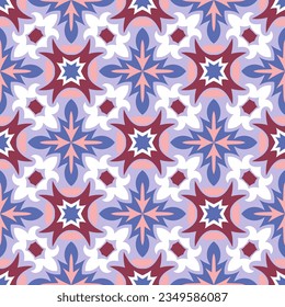 Vintage art seamless pattern. Art forms are grouped and arranged in a specific order. Vector image for print, textile, packaging, interior design and your other projects.