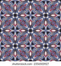 Vintage art seamless pattern. Art forms are grouped and arranged in a specific order. Vector image for print, textile, packaging, interior design and your other projects.