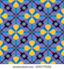 Vintage art seamless pattern. Art forms are grouped and arranged in a specific order. Vector image for print, textile, packaging, interior design and your other projects.