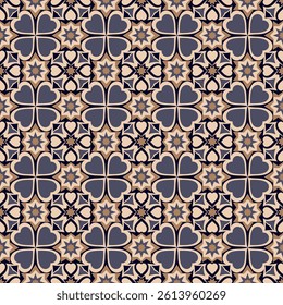 Vintage art seamless pattern. Art forms are grouped and arranged in a specific order. Vector image for print, textile, packaging, interior design and your other projects.
