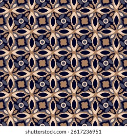 Vintage art seamless pattern. Art forms are grouped and arranged in a specific order. Vector image for print, textile, packaging, interior design and your other projects.