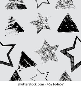 Vintage Art Seamless Pattern. Grunge Texture for your design. Repeating geometric background.