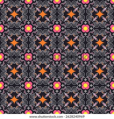 Vintage art seamless pattern. Overlapping art forms, stripes, polygons, segments are grouped and arranged in a certain order. Vector. 
