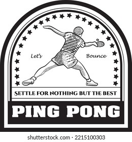 Vintage Art Table tennis Ping Pong ball badge sport sign icon logo vector illustration