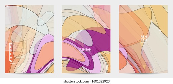 Vintage art with transparent overlapping shapes creating vector mixture of acrylic paint or watercolor random splashes. Retro design for wedding invitation. Valentine’s day card. Abstract wallpaper.