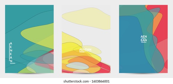 Vintage art with transparent overlapping shapes creating vector mixture of acrylic paint or watercolor random splashes. Retro design for wedding invitation. Valentine’s day card. Abstract wallpaper.