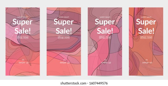 Vintage art with transparent overlapping shapes creating vector mixture of acrylic paint or watercolor random splashes. Retro design for wedding invitation. Valentine’s day card. Abstract wallpaper.