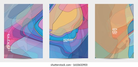 Vintage art with transparent overlapping shapes creating vector mixture of acrylic paint or watercolor random splashes. Retro design for wedding invitation. Valentine’s day card. Abstract wallpaper.