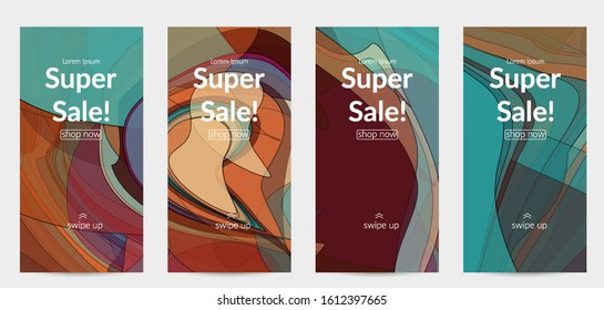 Vintage art with transparent overlapping shapes creating vector mixture of acrylic paint or watercolor random splashes. Retro design for wedding invitation. Valentine’s day card. Abstract wallpaper.