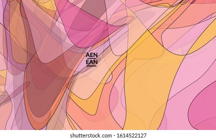 Vintage art with transparent overlapping shapes creating vector mixture of acrylic paint or watercolor random splashes. Retro design for wedding invitation. Valentine’s day card. Abstract wallpaper.