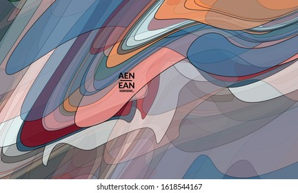 Vintage art with transparent overlapping shapes creating vector mixture of acrylic paint or watercolor random splashes. Retro design for wedding invitation. Valentine’s day card. Abstract wallpaper.