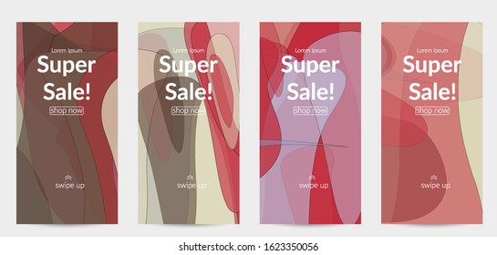 Vintage art with transparent overlapping shapes creating vector mixture of acrylic paint or watercolor random splashes. Retro design for wedding invitation. Valentine’s day card. Abstract wallpaper.