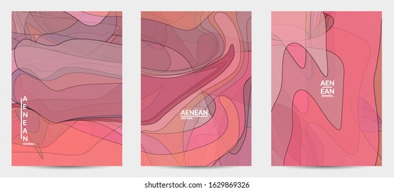 Vintage art with transparent overlapping shapes creating vector mixture of acrylic paint or watercolor random splashes. Retro design for wedding invitation. Valentine’s day card. Abstract wallpaper.