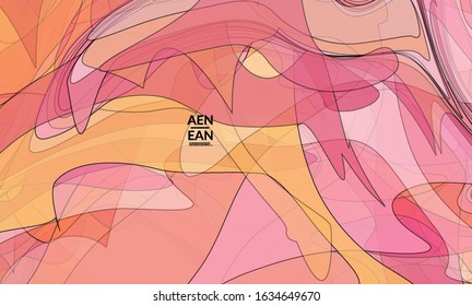 Vintage art with transparent overlapping shapes creating vector mixture of acrylic paint or watercolor random splashes. Retro design for wedding invitation. Valentine’s day card. Abstract wallpaper.