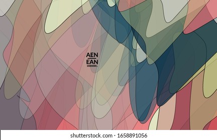 Vintage art with transparent overlapping shapes creating vector mixture of acrylic paint or watercolor random splashes. Retro design for wedding invitation. Valentine’s day card. Abstract wallpaper.
