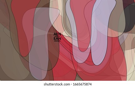 Vintage art with transparent overlapping shapes creating vector mixture of acrylic paint or watercolor random splashes. Retro design for wedding invitation. Valentine’s day card. Abstract wallpaper.