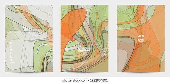 Vintage art with transparent overlapping shapes creating vector mixture of acrylic paint or watercolor random splashes. Retro design for wedding invitation. Valentine’s day card. Abstract wallpaper.