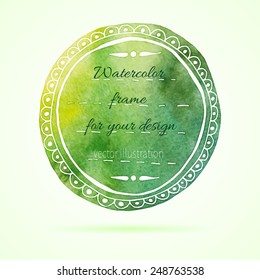 Vintage artistic frames. Watercolor background. Vector illustration